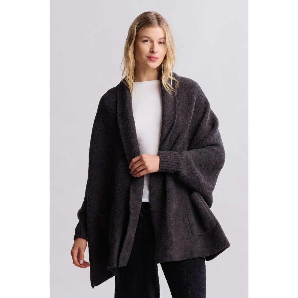 Barefoot Dreams CozyChic Women One Size‎ Charcoal Grey Blanket Wrap